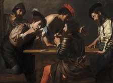 Soldiers Playing Cards and Dice (The Cheats), c. 1618/1620. Creator: Valentin de Boulogne.