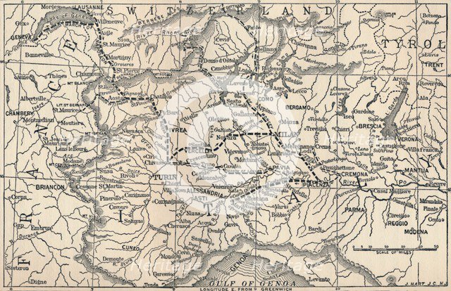 'Map of the Marengo Campaign', 1800, (1896). Artist: Unknown.