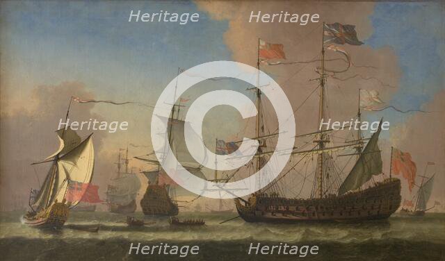 English Warships at Sea in a Fresh Breeze, 1677. Creator: Jan Karel Donatus van Beecq.