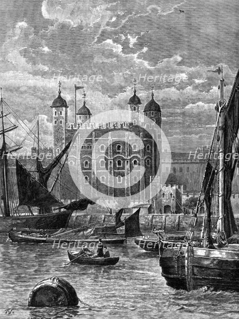 The Tower of London: showing the White Tower, after the demolition of the old guard-rooms..., 1883. Creator: Unknown.