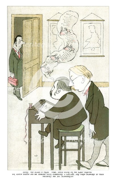 'Mr Austin Dobson and Mr Edmund Gosse Composing a Ballade', 1904. Artist: Max Beerbohm