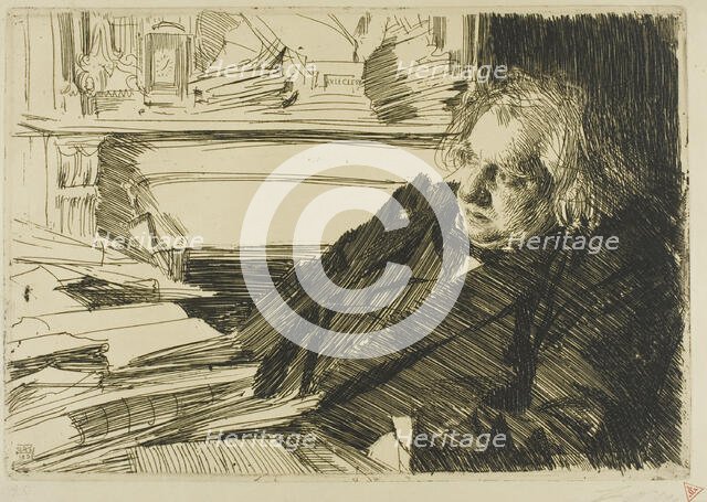 Ernest Renan, 1892. Creator: Anders Leonard Zorn.