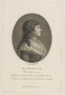 Portrait of Madame Roland (1754-1793), c. 1800. Creator: Bonneville, François (active 1787-1802).