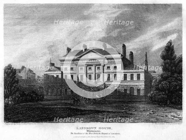 Lansdowne House, Westminster, London, 1815.Artist: J Shury