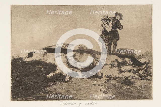 Plate18 from 'The Disasters of War' (Los Desastres de la Guerra): 'Bury..., 1810-20, published 1863. Creator: Francisco Goya.