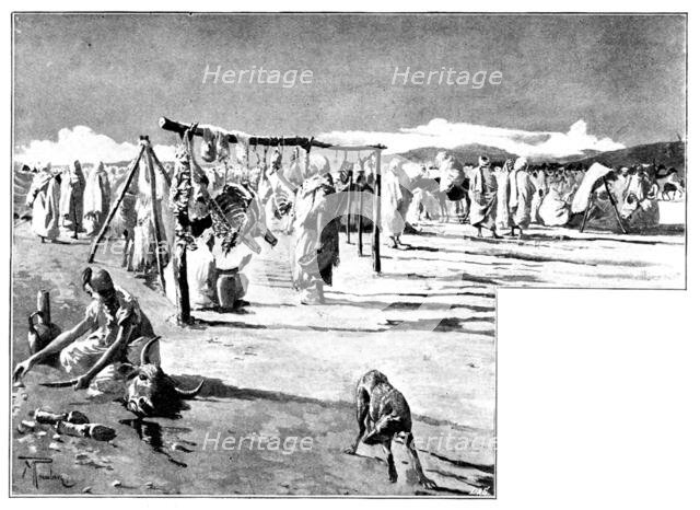 A Visit to Tafilet: a corner of a sôk, early in the morning, 1895. Creator: L. A. S..