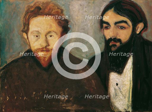 The painter Paul Hermann and the physician Paul Contard, 1897. Creator: Munch, Edvard (1863-1944).