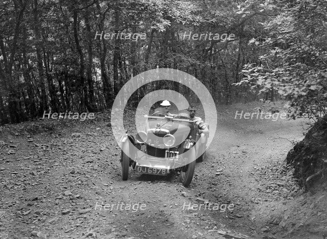 MG J2 competing in the Brighton & Hove Motor Club Brighton-Beer Trial, 1934. Artist: Bill Brunell.