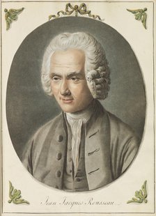 Portrait of Jean-Jacques Rousseau (1712-1778), ca 1775. Creator: Saint-Aubin, Augustin, de (1736-1807).