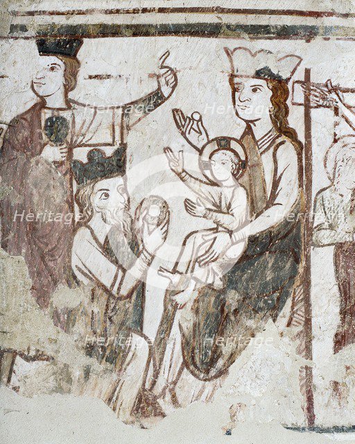 Wall painting, Church of St Nicholas, Pinvin, Worcestershire, c2006. Artist: James O Davies.