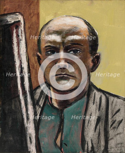 Self-Portrait in Olive and Brown, 1945. Creator: Max Beckmann.