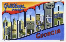 'Greetings from Atlanta, Georgia', postcard, 1936. Artist: Unknown