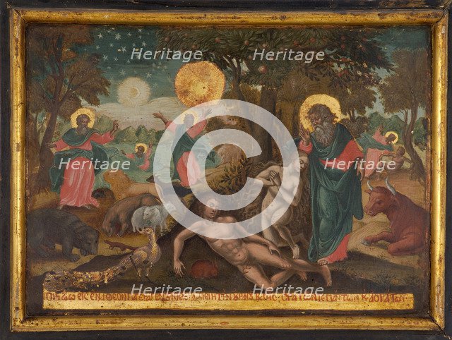 Credo in Deum, Creation (The Creed of the Apostles), 1700. Artist: Greek icon  