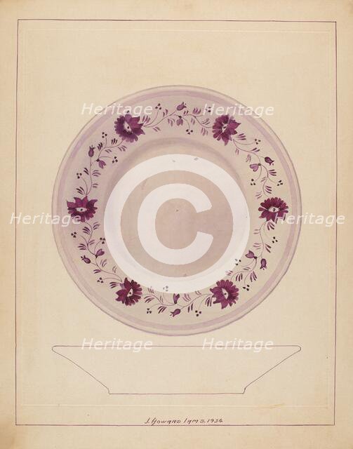 Plate, 1936. Creator: J. Howard Iams.