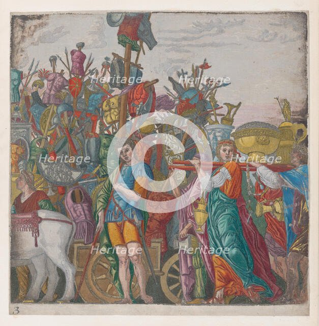 Sheet 3: Trophies of war, from The Triumph of Julius Caesar, 1599., 1599. Creator: Bernardo Malpizzi.