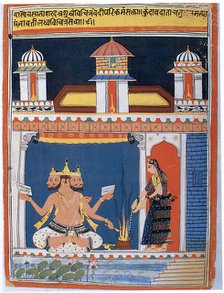 Brahma receiving an offering, after 18th century. Artist: Unknown
