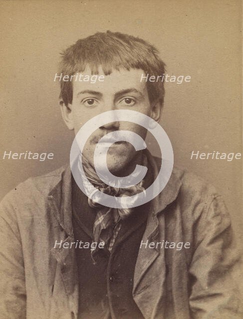 Bissonier. Sébastien. 19 ans, né à St Bonnet (Allier). Journalier. Outrage à la Gendarmeri..., 1894. Creator: Alphonse Bertillon.