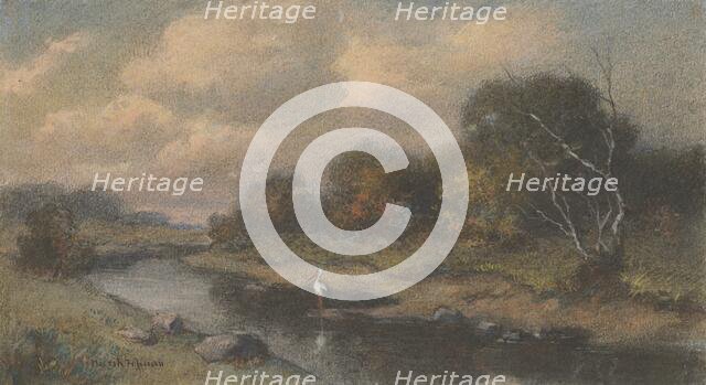 Landscape with a stork, around 1910. Creator: Felicián Moczik.