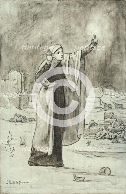 La Croix Rouge, c.1870. Creator: Pierre Puvis de Chavannes.