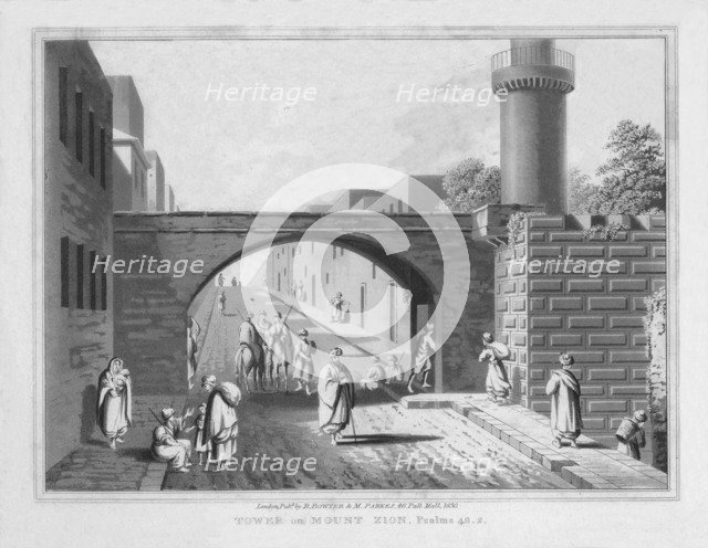 'Tower on Mount Zion. Psalms 48. 2.', 1830. Artist: J Clarke.