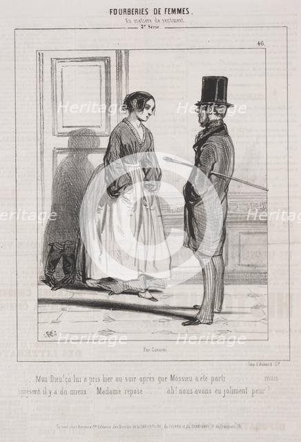 Fourberies de Femmes: En matière de sentiment, 1842. Creator: Paul Gavarni (French, 1804-1866).