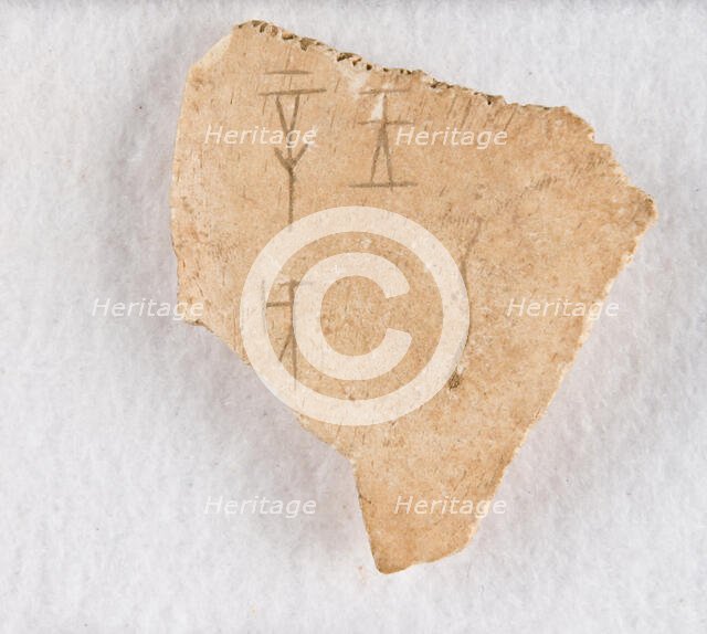 Inscribed bone fragment ("oracle bone"), Late Shang dynasty, ca. 1300-1050 BCE. Creator: Unknown.