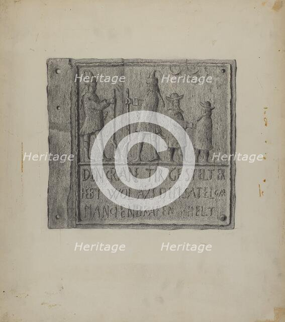 Pa. German Stove Plate, c. 1937. Creator: Roy Weber.