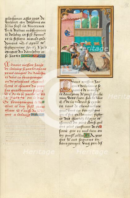 Jacques de Lalaing Taking His Leave from the Dauphin of France, about 1530. Creator: Master of the Getty Lalaing.