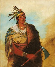 Go-to-ków-páh-ah, Stands by Himself, a Distinguished Brave, 1830. Creator: George Catlin.