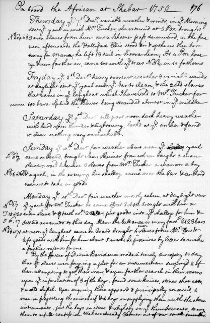 A page from the journal of John Newton, 1750-1754 (1965). Artist: Unknown