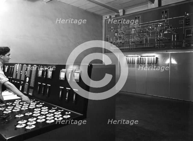 Control room at Manvers coal preparation plant, near Rotherham, South Yorkshire, 1956. Artist: Michael Walters
