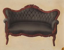 Settee Couch, c. 1936. Creator: Beverly Chichester.