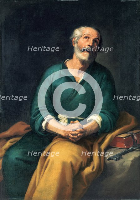 Saint Peter in Tears, c. 1655. Artist: Murillo, Bartolomé Estebàn (1617-1682)