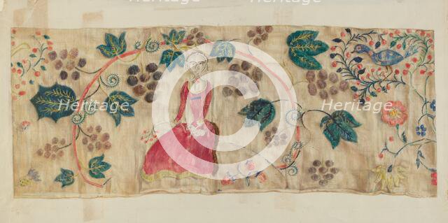 Crewel Embroidered Valance, c. 1936. Creator: Lawrence Peterson.