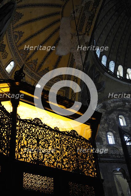 Hagia Sophia, detail of interior, Istanbul, Turkey, 2013.  Creator: LTL.