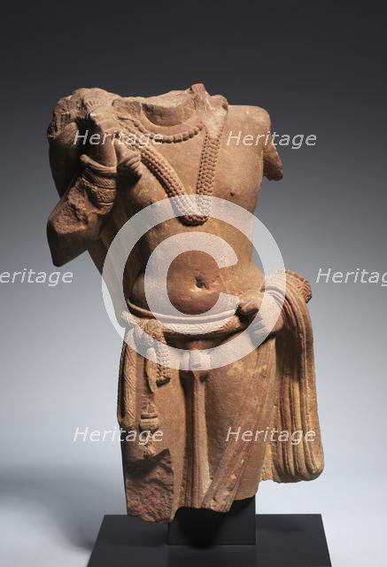 Attendant Bearing a Fly Whisk (Chauri), c. 100-150. Creator: Unknown.