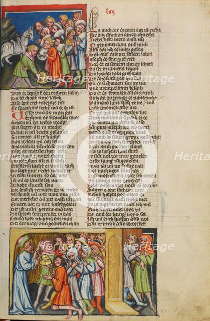 The Silver Cup Discovered: Joseph Reveals His Identity to His Brothers, about 1400-1410. Creator: Unknown.