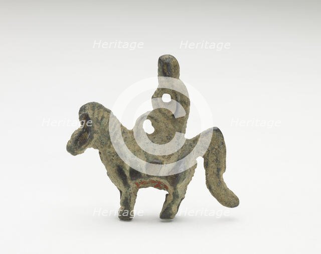 Ornament in the form of possibly a monkey riding a horse, Period of Division, 220-589. Creator: Unknown.