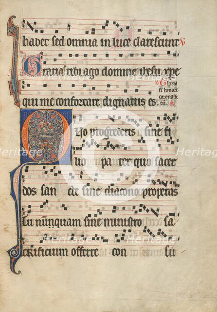 Initial Q: The Martyrdom of Saint Lawrence; Antiphonal, about 1260-1270. Creator: Unknown.