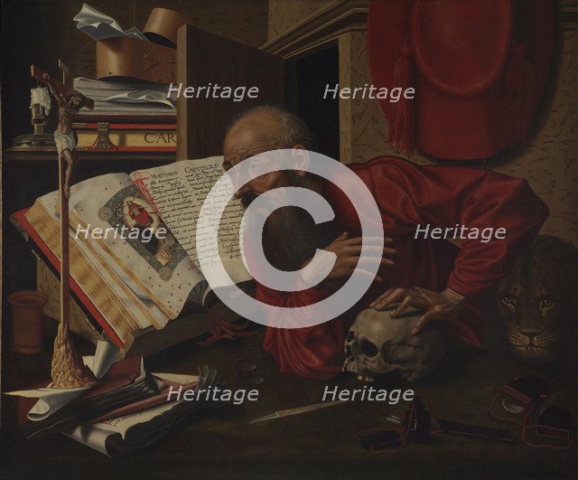 Saint Jerome in his Cell. Artist: Reymerswaele, Marinus Claesz, van (ca. 1490-after 1567)