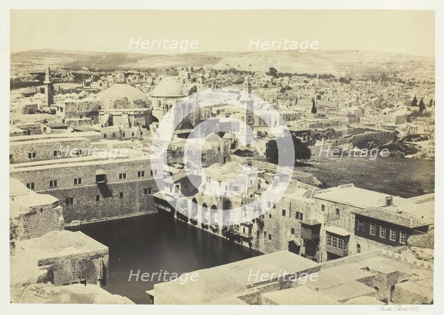The Pool of Hezekiah, from the Tower of Hippicus, Jerusalem, 1857. Creator: Francis Frith.