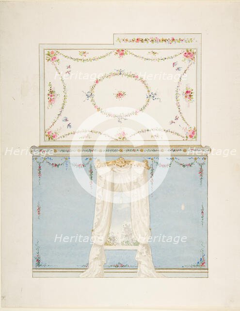 Ceiling and wall design, 19th century. Creator: Anon.