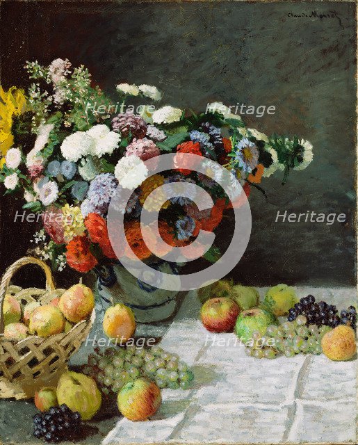 Still Life with Flowers and Fruit, 1869. Artist: Monet, Claude (1840-1926)