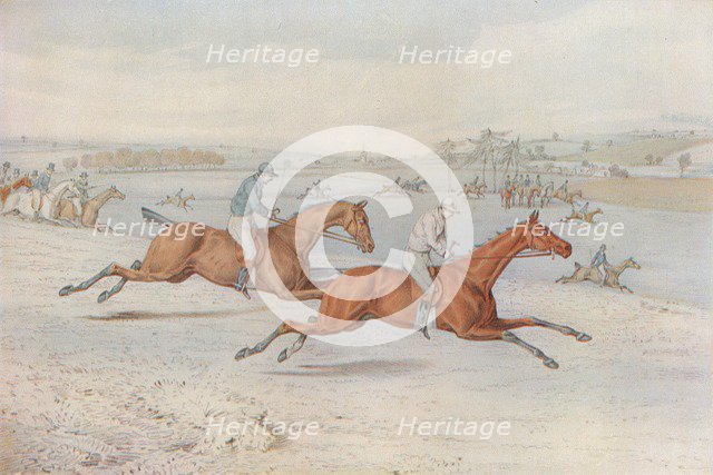 A Steeplechase:The Start. Off they Go - with white for choice, 1827. Artist: Henry Thomas Alken