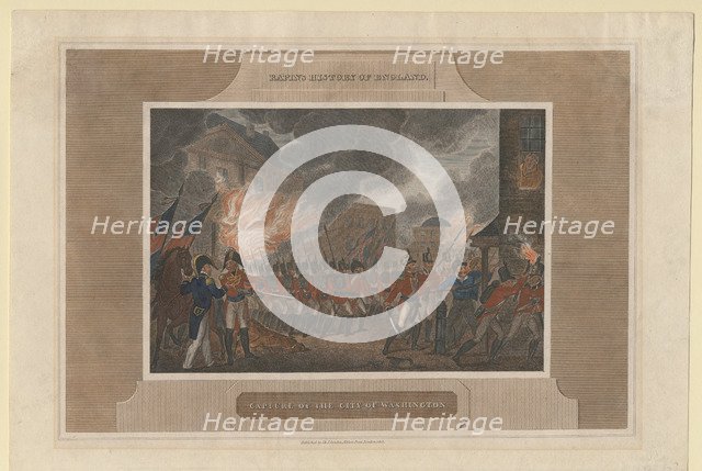 Capture and Burning of the city of Washington, 1815. Artist: Anonymous  