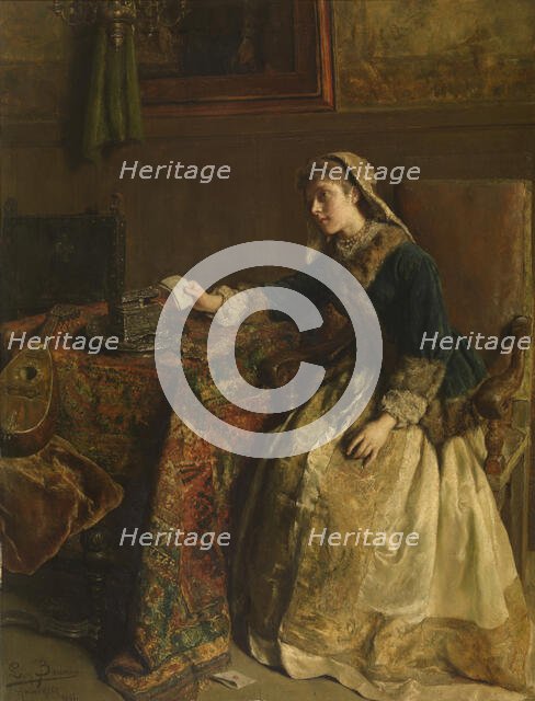 Lost in Thought, 1891. Creator: Leon Brunin.