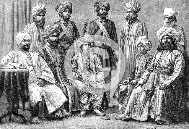 The Raja of Bahawalpur and his Court, 1895. Artist: Unknown