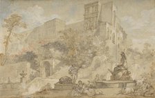 The Fountain of Rome at the Villa d'Este, Tivoli, 1765. Creator: Charles-Joseph Natoire.