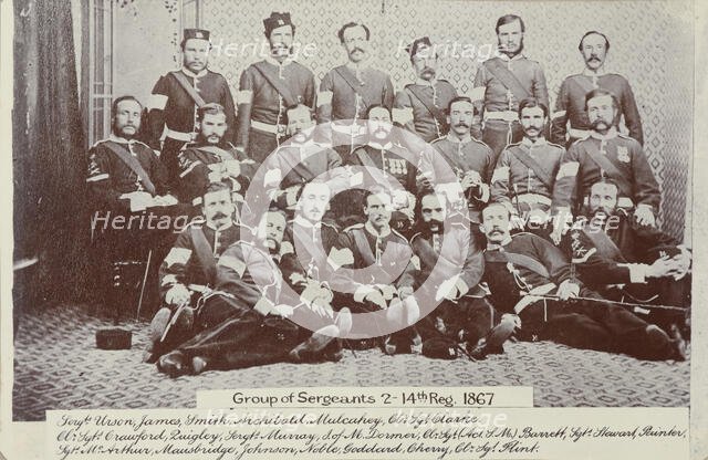 Group of Sergeants 2-14th Regiments, 1867, 1867. Creator: William Francis Gordon.