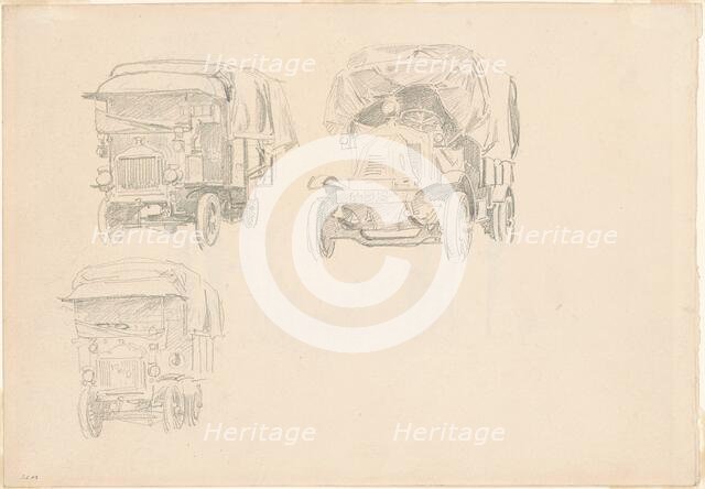 Trucks [recto], 1918. Creator: John Singer Sargent.